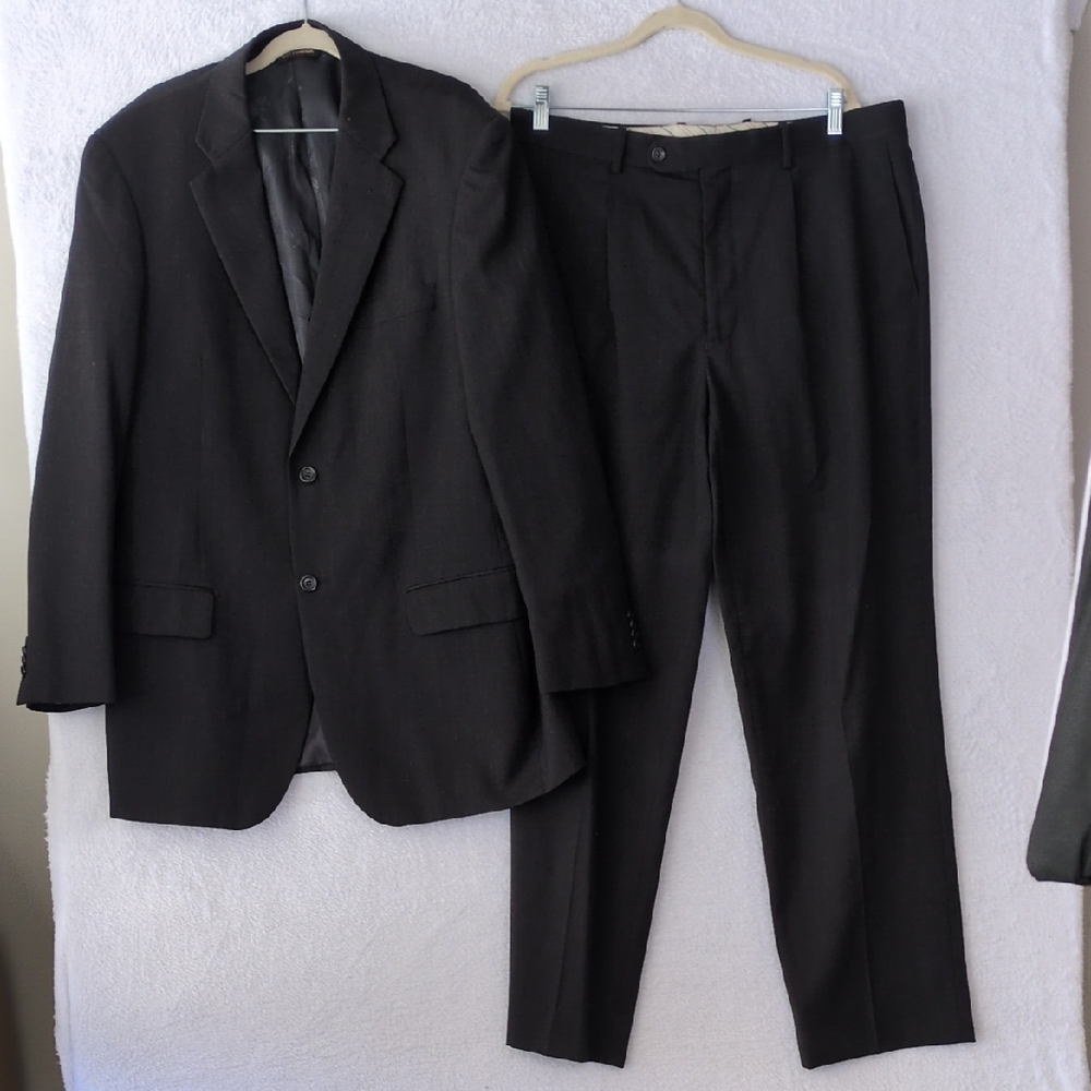 Pronto‎ Moda Men's Charcoal 100% Merino Wool Suit Jacket Set 42L